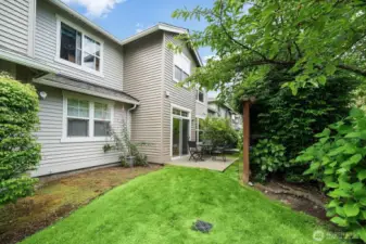 View of the private patio from neighbor’s backyard