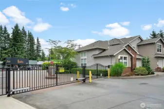Gated entrance ensures controlled access and resident security
