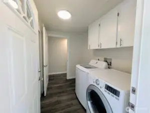 Laundry room door goes to the back of the house