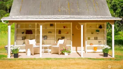 The potting shed and workshop.