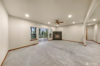 The third fireplace is located in this area.