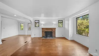 Enjoy solid hardwood floor in the living room and new LVP flooring in the dining room.