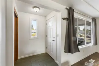beautiful Slate entry with handy coat closet