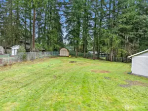 The storage shed conveys with the property.