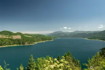 Riffe Lake is about 27 miles long
