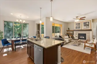 Great room from kitchen