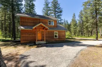 Gravel driveway allows easy access to Kitchen per side door entrance. Ample parking.