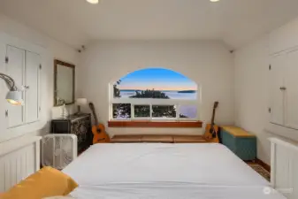 Upstairs bedroom offers stunning views.