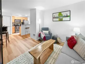 This is the view of the condo from one corner of the living room.
