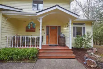 Welcoming covered porch.