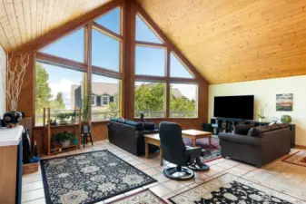Sweeping ceilings in the living room