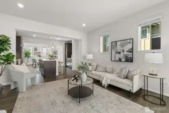 The living room opens to a private balcony