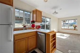 Kitchen - Looking from Laundry Room to Living Area.