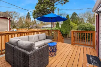 New deck, just off the Dining Room and Kitchen.