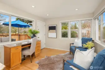 A light and bright room to study, cozy up with a book, or just enjoy a quiet conversation.