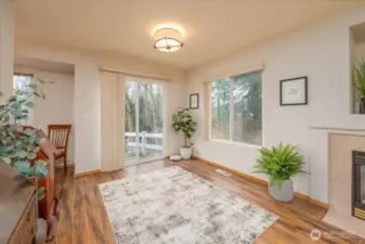 Can be the dinning room exercise space or open space. Take in all the privacy and green belt