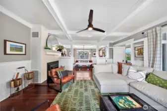 Looking from the living room back towards the dining room space.