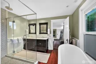 Looking towards the bedroom from the en-suite bathroom.