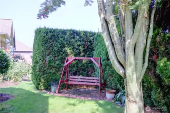 A relaxing corner of the garden in the back yard