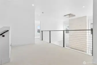 Upstairs landing between bedrooms/above living room