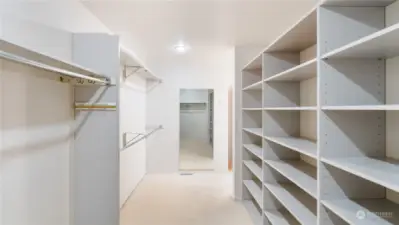 Built-in closet in the owner's suite.