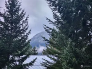 From the road, looking over the top of the neighbors house