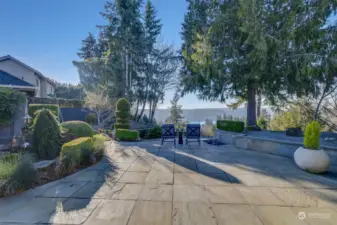 Expansive Blue stone patio.