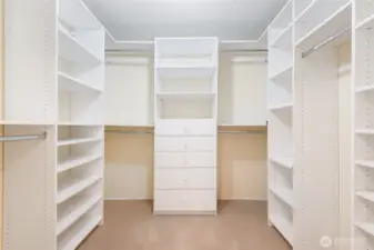 Generous walk in closet.