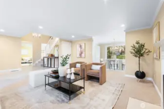 Looking from lounge towards dining room.