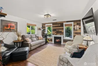 Lower-level family room with cozy propane fireplace!