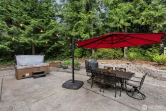 Hot tub for four conveys with property.