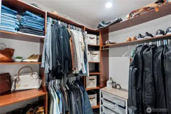 Primary closet with organization system