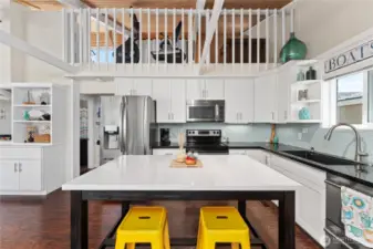 Kitchen with bar stools