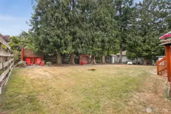Plenty of room in the fully fenced backyard to play, relax and entertain!