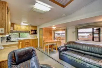 Living and dining and kitchen area