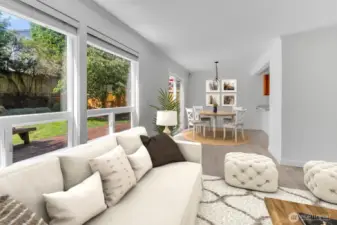 Over looking the backyard, spacious dining area.