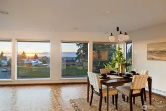 Freshly refinished parquet hardwood floors
