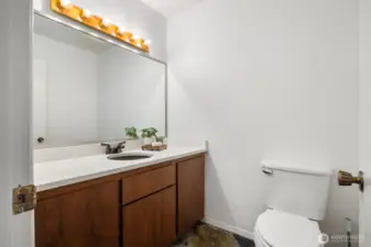 Upper level powder room