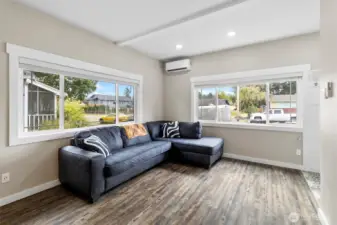 Big bright windows allow for lots of natural light