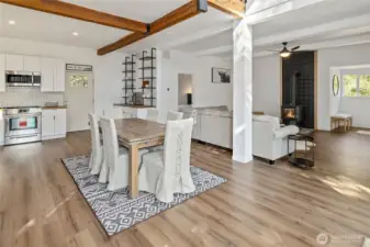 Easy flow with the dining area open to the kitchen and the living room.