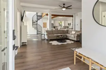 Separate access from the living room to the exterior.