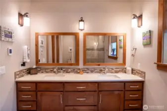 Primary bath with double vanity