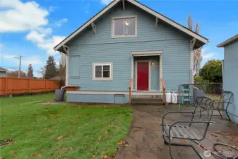 Back of home, lot's of room to BBQ and entertain.