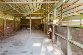 Inside of barn