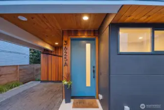 Covered parking spot by front entrance