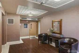 The mailboxes are located in the lobby.