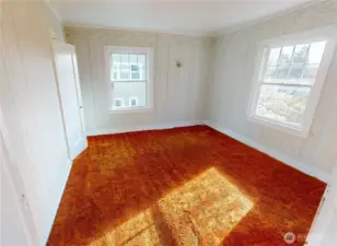 The carpet is a vibe, but so are the hardwoods which lie beneath.  Let's bring back the splendor of the era.