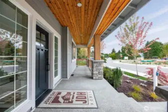 Beautiful covered front porch with views of the Tolt HIghlands
