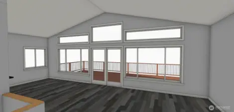 Interior Rendering- looks out to the lake