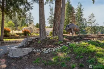 Buster the Bison watches for intruders